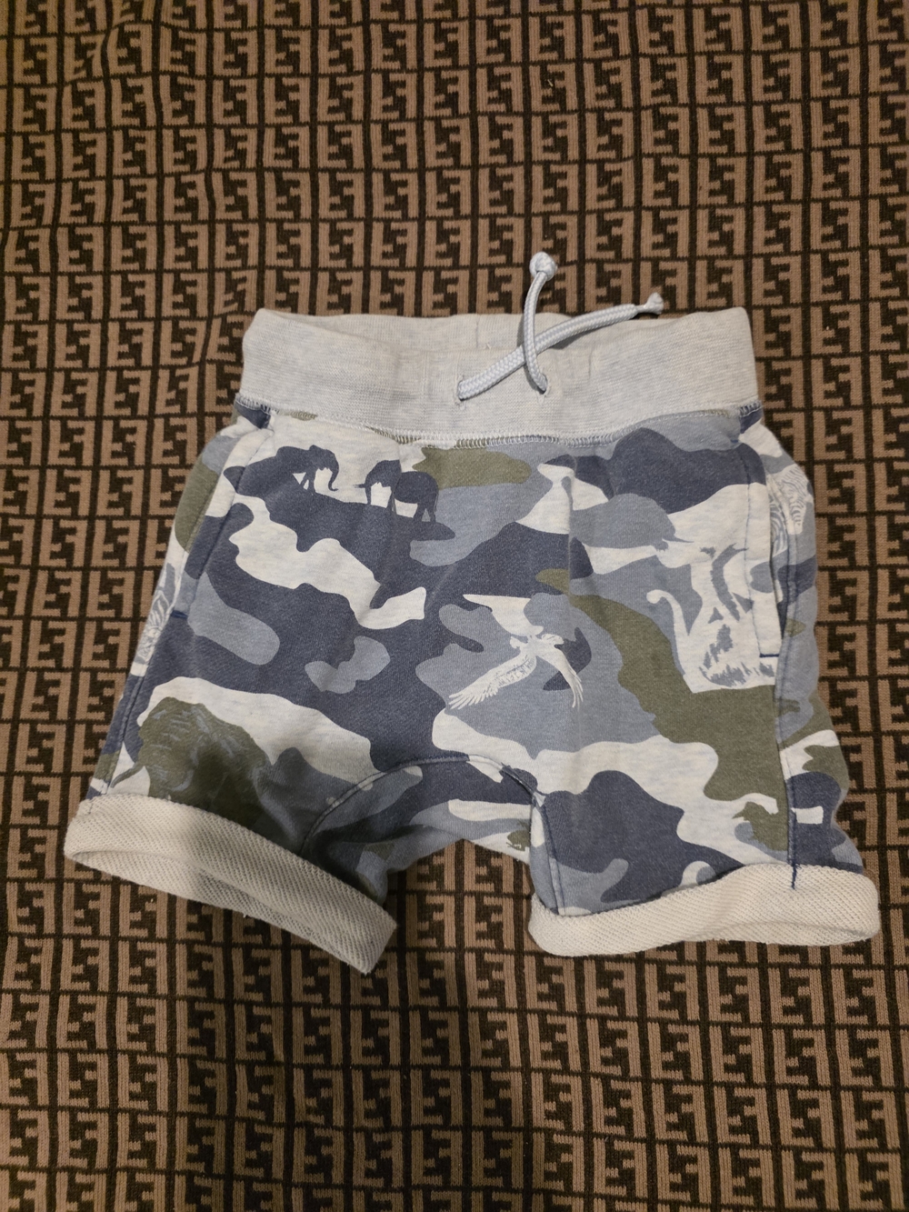 Kids Camouflage Cotton Shorts - Blue & Green 2t Animal The Gap